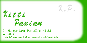 kitti paxian business card